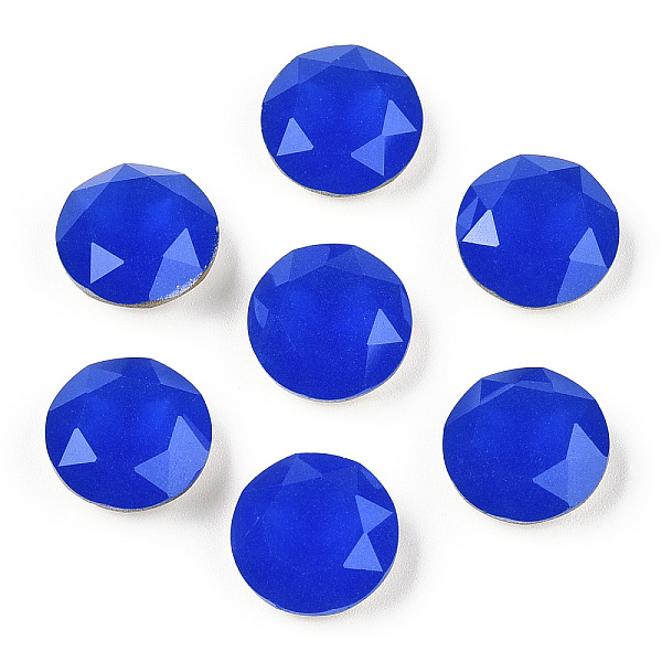 

PandaHall Pointed Back Glass Rhinestone Cabochons, Back Plated, Faceted, Flat Round, Blue, 14x5.8mm. Glass Rhinestone Flat Round Blue