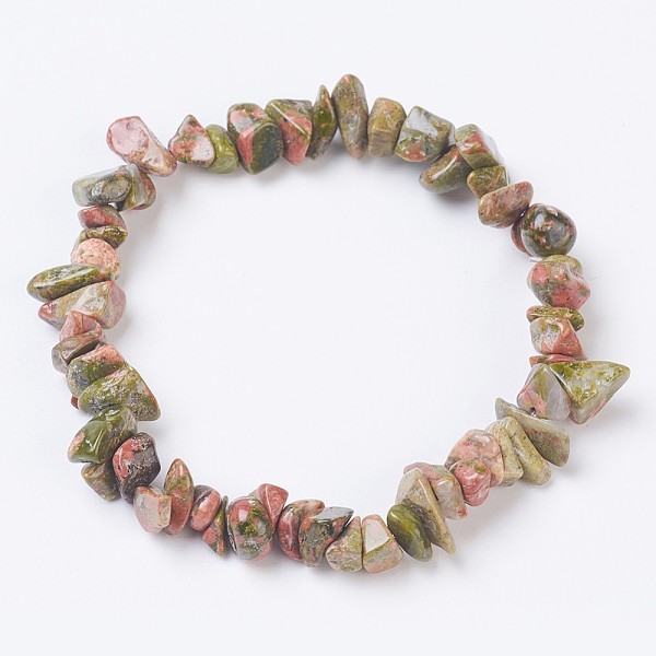 

PandaHall Natural Unakite Stretch Bracelets, Nuggets, 2-1/8 inch(5.5cm) Unakite