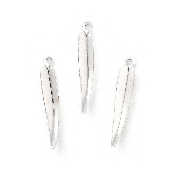 

PandaHall Brass Pendants, Cadmium Free & Lead Free, Leaf, 925 Sterling Silver Plated, 23x4x2mm, Hole: 1.2mm Brass Leaf