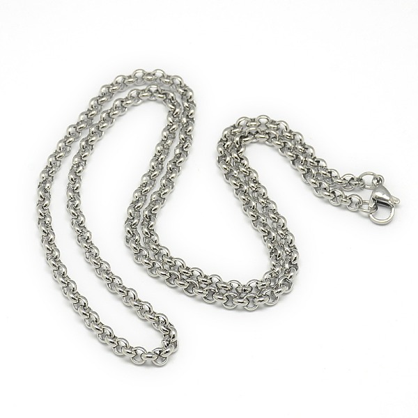 

PandaHall Trendy Unisex 201 Stainless Steel Cross Rolo Chain Necklaces, with Lobster Claw Clasps, Stainless Steel Color, 21.65 inch(55cm)...