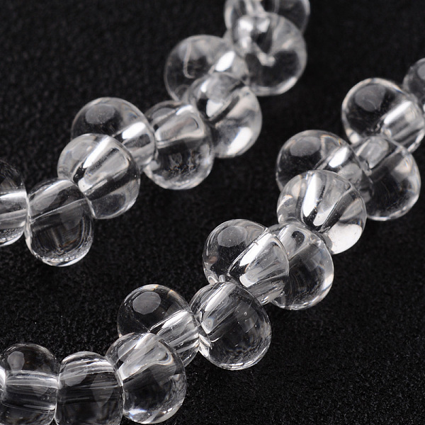 

PandaHall Teardrop Glass Bead Strands, Clear, 6x4mm, Hole: 1.6mm, about 100pcs/strand, 15.3 inch Glass Teardrop Clear