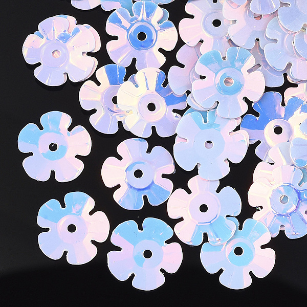 

PandaHall Ornament Accessories, PVC Plastic Paillette/Sequins Beads, Flower, Lavender, 9~9.5x9~9.5x1mm, Hole: 1mm, about 2000pcs/50g PVC..., Purple