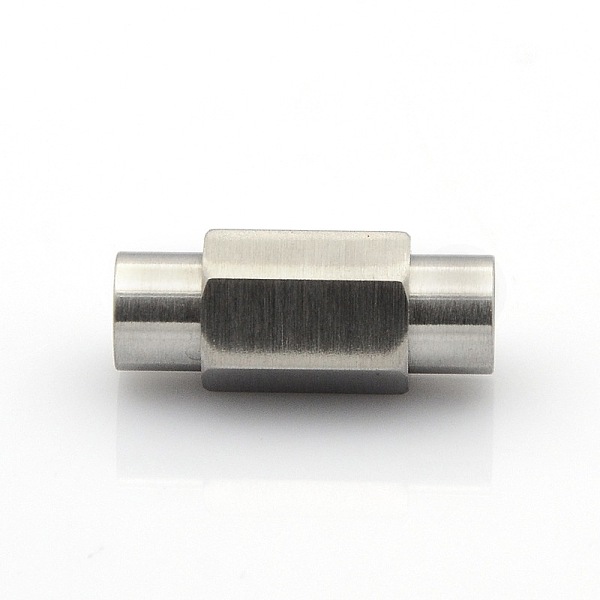 

PandaHall 304 Stainless Steel Matte Surface Magnetic Clasps with Glue-in Ends, Hexagonal Prism, Stainless Steel Color, 22x9.5x9mm, Hole: 6mm...
