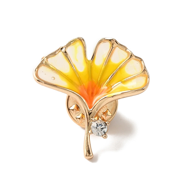 

PandaHall Gingko Leaf Enamel Pin, Light Gold Plated Alloy Rhinestone Badge for Backpack Clothes, Gold, 25.5x24.5x3.5mm, Pin: 1mm...