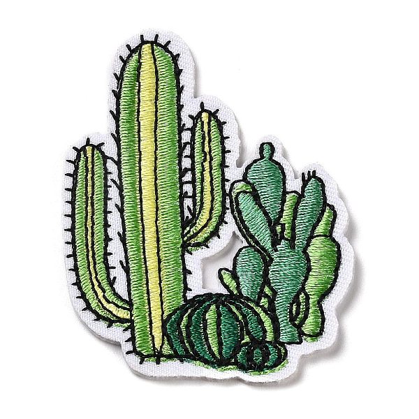 

PandaHall Cactus Appliques, Computerized Embroidery Cloth Iron on/Sew on Patches, Costume Accessories, Green, 59x45.5x1mm Cloth Cactus Green
