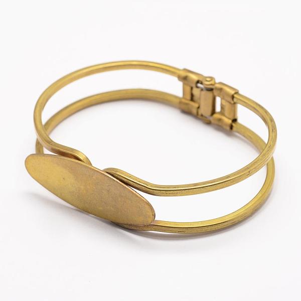 

PandaHall Brass Bangle Making, Blank Bangle Base, Nickel Free, Rack Plating, Nickel Free, Oval, Raw(Unplated), 1-7/8 inchx2-3/8 inch...
