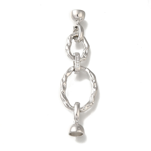 

PandaHall Brass Micro Pave Clear Cubic Zirconia Fold Over Clasps, Platinum, 61mm Brass