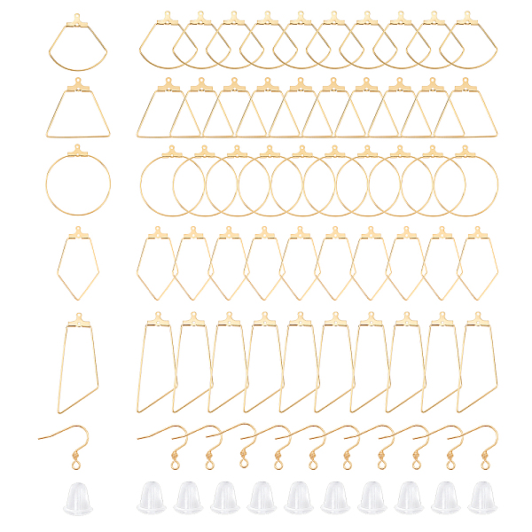 

PandaHall UNICRAFTALE about 90pcs 4 Types Golden Hypoallergenic Hollow Hoop Earring Stainless Steel Earring Hooks with Wire Pendants and...