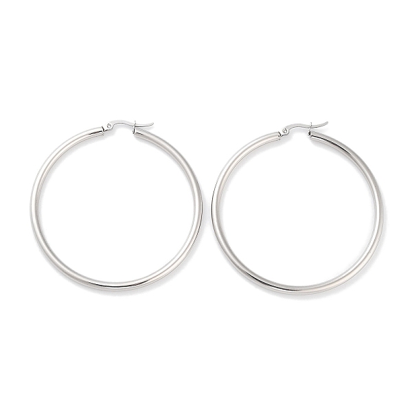 

PandaHall Ring 304 Stainless Steel Hoop Earrings for Women Men, Stainless Steel Color, 9 Gauge, 55.5x3mm, Pin: 0.6mm 304 Stainless Steel...