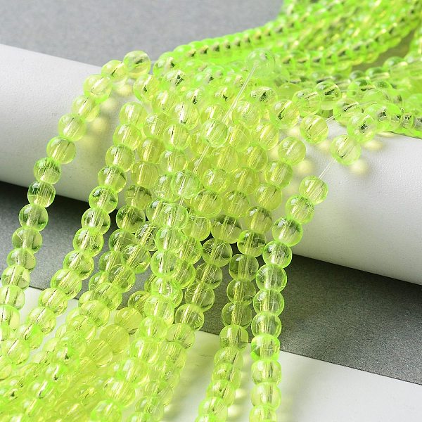 

PandaHall Drawbench Transparent Glass Beads Strands, Spray Painted, Round, Green Yellow, 4mm, Hole: 1.1~1.3mm, 31.4 inch Glass Round Green