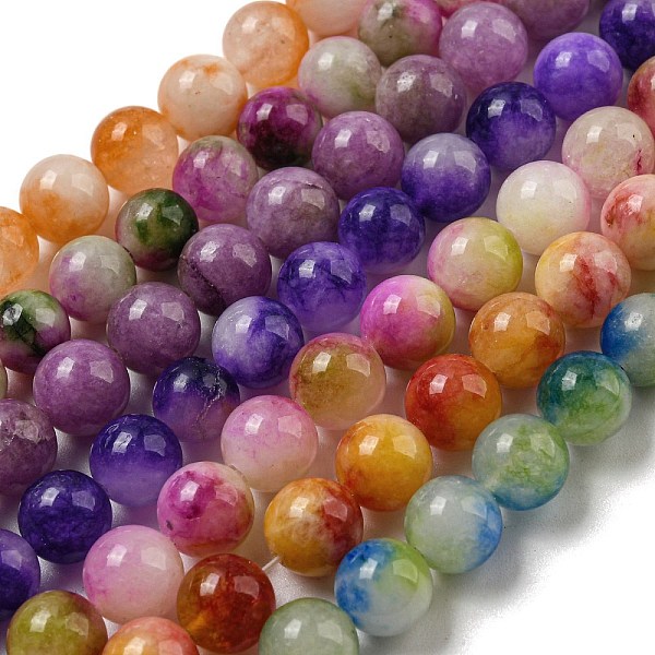 

PandaHall Natural Dyed Yellow Jade Beads Strands, Round, Mixed Color, 8.5mm, Hole: 1mm, about 46pcs/strand, 14.96''(38cm) Yellow Jade Round..., Multicolor