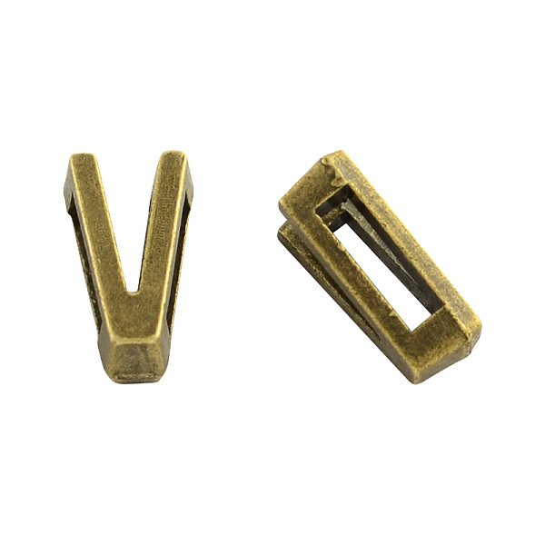 

PandaHall Tibetan Style Alloy Letter Slide Charms, Cadmium Free & Nickel Free & Lead Free, Letter.V, 11x2~8x4mm, Hole: 7x2mm, about...