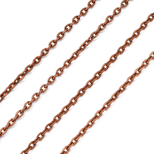 

PandaHall Iron Cable Chains, Unwelded, with Spool, Flat Oval, Cadmium Free & Nickel Free & Lead Free, Red Copper, 3x2.2x0.6mm, about 328.08...