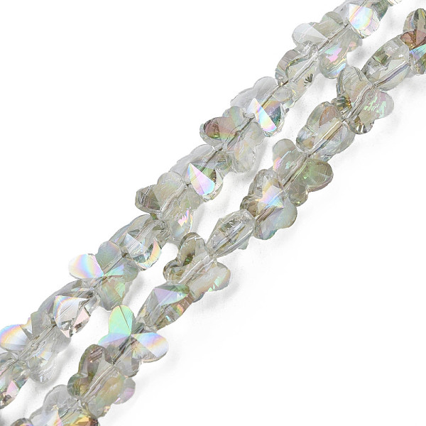 

PandaHall Electroplate Transparent Glass Beads Strands, AB Color Plated, Half Plated, Faceted, Butterfly, Light Green, 8x10x6mm, Hole: 1mm...
