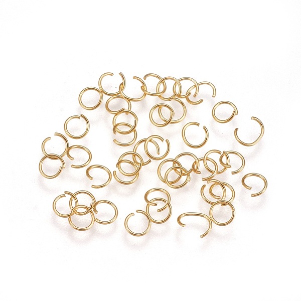 

PandaHall 304 Stainless Steel Open Jump Rings, Real 18k Gold Plated, 22 Gauge, 5x0.6mm, Inner Diameter: 3.8mm, about 1000pcs/bag 304...