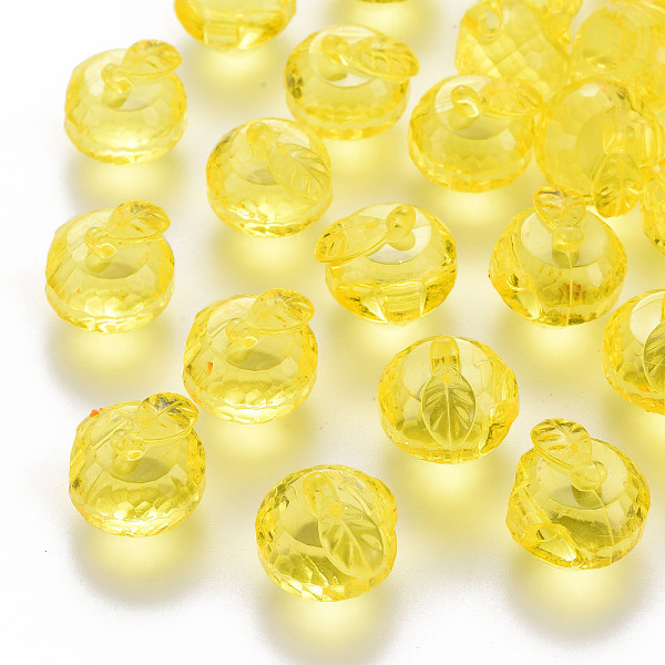 

PandaHall Transparent Acrylic Pendants, Faceted, 3D Apple, Yellow, 17.5x19x18mm, Hole: 2mm, about 173pcs/500g Acrylic Fruit Yellow