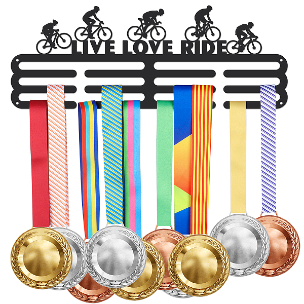 

PandaHall SUPERDANT Bicycles Medal Hanger Live Love Ride Wall Mounted Medal Holder for 60+ Hanging Medal Rack Display Rack Awards Sports...