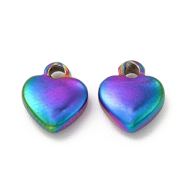 

PandaHall Ion Plating(IP) 304 Stainless Steel Charms, Heart Charm, Rainbow Color, 7.5x6x2mm, Hole: 1.2mm 304 Stainless Steel Heart