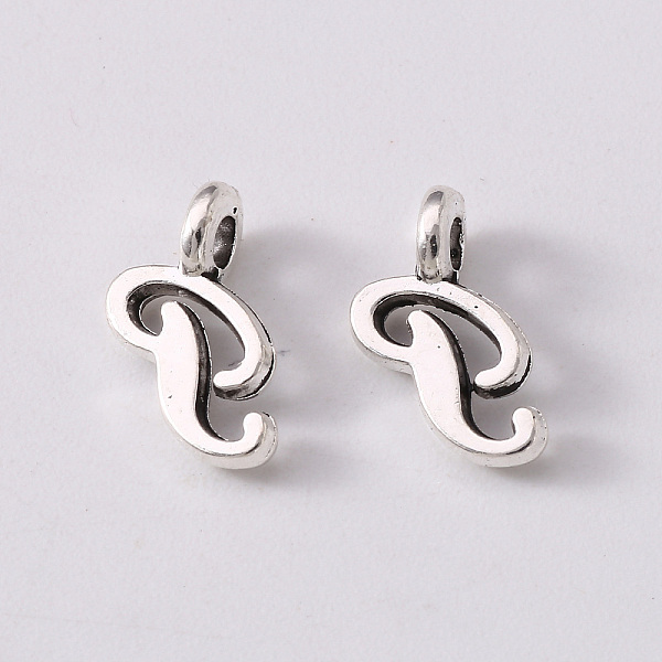 

PandaHall Tibetan Style Alloy Charms, Cadmium Free & Lead Free, Antique Silver, Letter.P, P: 11x5x1.5mm, Hole: 1.8mm Alloy Letter P