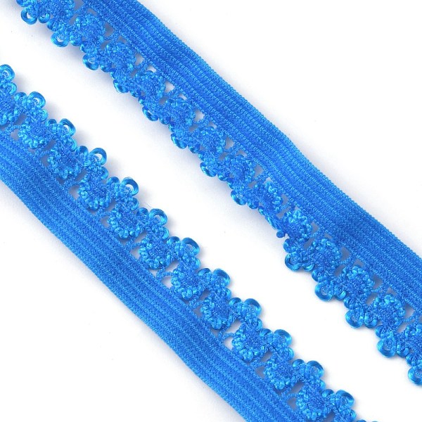 

PandaHall Polyester Elastic Cords with Single Edge Trimming, Flat, Royal Blue, 13mm Elastic Fibre Flat Blue