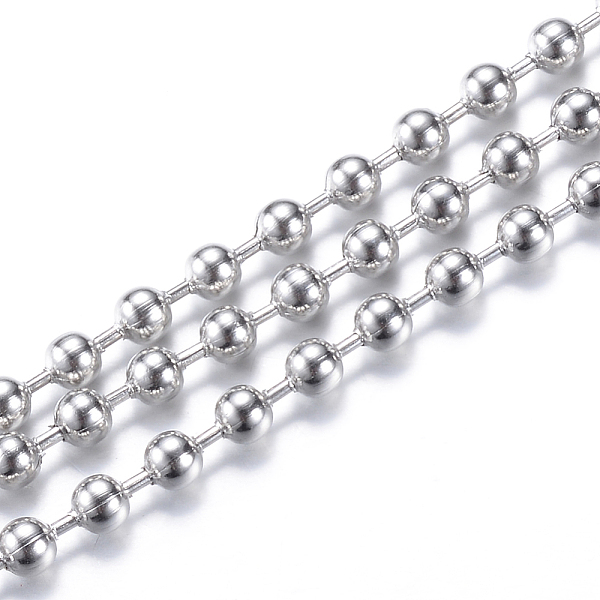 

PandaHall 304 Stainless Steel Ball Chains, Stainless Steel Color, 2.0mm 304 Stainless Steel