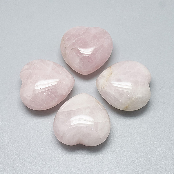 

PandaHall Natural Rose Quartz Heart Love Stones, Pocket Palm Stones for Reiki Balancing, 39~41x40~40.5x17~19mm Rose Quartz Heart