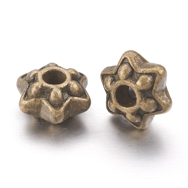 

PandaHall Tibetan Silver Spacer Beads, Flower, Lead Free & Cadmium Free, Antique Bronze, 9mm, Hole: 2mm Alloy Flower
