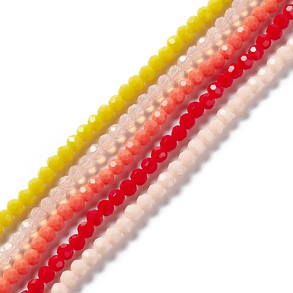 

PandaHall Faceted(32 Facets) Glass Beads Strands, Round, Mixed Color, 4mm, Hole: 1mm, about 99~107pcs/strand, 14.09~15.43''(35.8~39.2cm)..., Multicolor