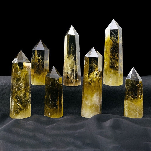 

PandaHall Tower Natural Citrine Display Decorations, Healing Stone Wands, for Reiki Chakra Meditation Therapy Decos, Hexagon Prism...