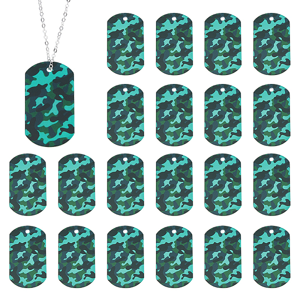PandaHall AHANDMAKER 30 Pcs Camouflage Dog Tags, Acrylic Army Dog Tags Military Green Camo Necklaces Tag for Men Women Soldier Arm Birthday...