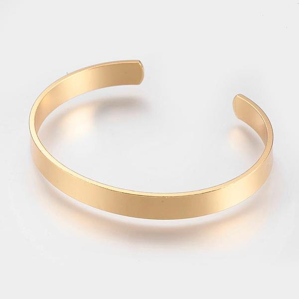 

PandaHall Brass Cuff Bangle, Real 18K Gold Plated, 1-3/4 inchx2-3/8 inch(48x59mm) Brass