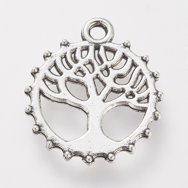 

PandaHall Tibetan Style Alloy Pendants, Flat Round with Tree, Lead Free & Cadmium Free, Antique Silver, 17.5x15.5x1mm, Hole: 1.5mm, about...