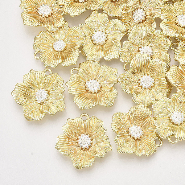 

PandaHall Alloy Pendants, Flower, Light Gold, 26x25x5mm, Hole: 2mm Alloy Flower