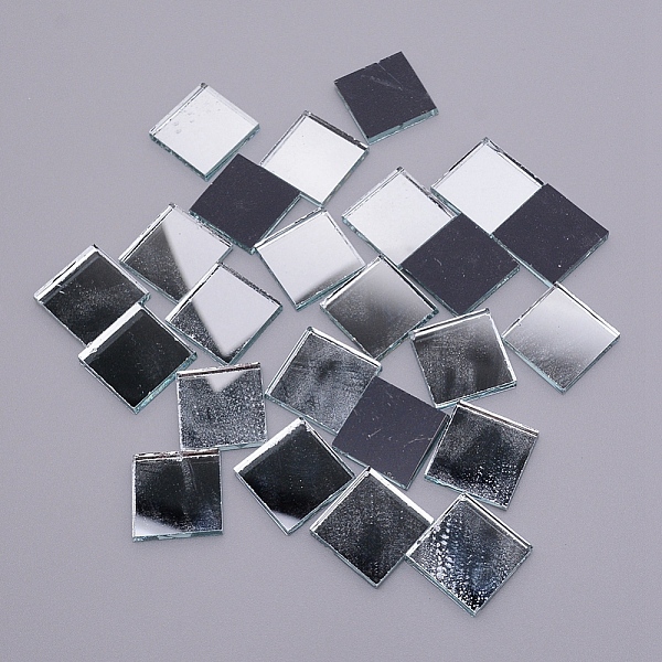

PandaHall Glass Cabochons, Mosaic Base, for Home Decoration or DIY Crafts, Square, Silver, 23x23x3.5mm, about 315pcs/1500g Glass Square...