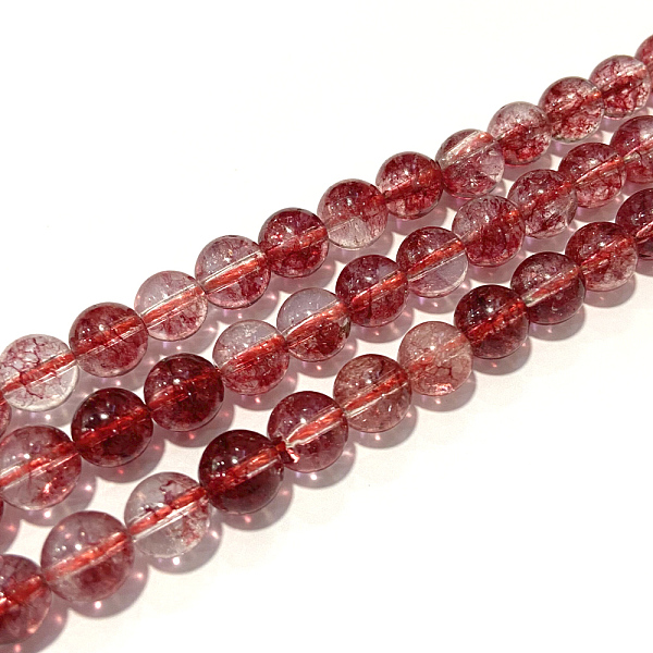 

PandaHall Dyed Round Natural Crackle Quartz Beads Strands, Coral, 10mm, Hole: 1mm, about 38pcs/strand, 15.5 inch Crackle Quartz Round Red