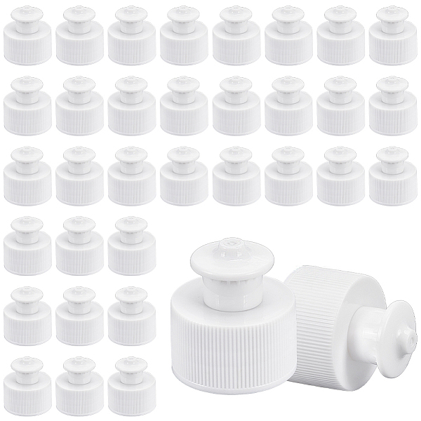 

PandaHall OLYCRAFT 100Pcs White Plastic Push Pull Replacement Caps 1.1 Inch Inner Diameter Twisted Sport Bottle Lid Plastic Water Bottle Cap...