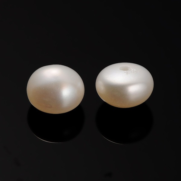

PandaHall Natural Cultured Freshwater Pearl Beads, Half Drilled, Rondelle Bisque, 6.5~7x4mm, Hole: 0.7mm Pearl Rondelle Orange