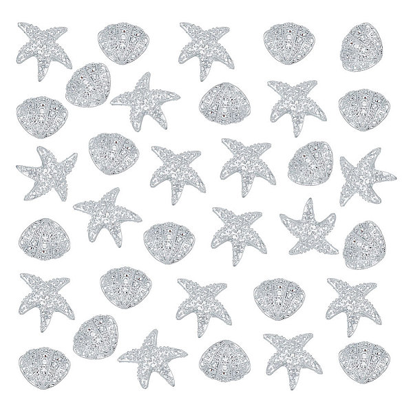 

PandaHall Olycraft 100Pcs 2 Style Resin Rhinestones Cabochons, Nail Art Decoration Accessories for Women, Shell & Starfish, Mixed Patterns...