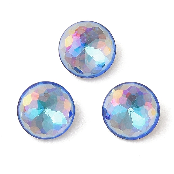

PandaHall Glass Rhinestone Cabochons, Flat Back & Back Plated, Faceted, Diamond, Bermuda Blue, 8x4.5mm Glass Rhinestone Diamond Blue
