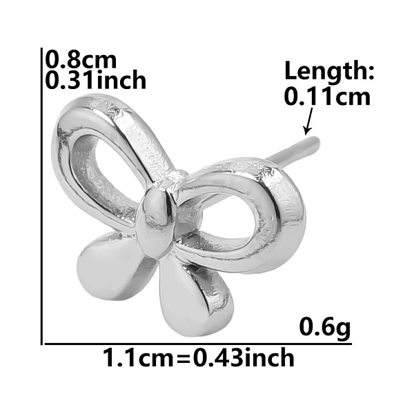 Non-Tarnish Bowknot Stainless Steel Stud Earrings For Women