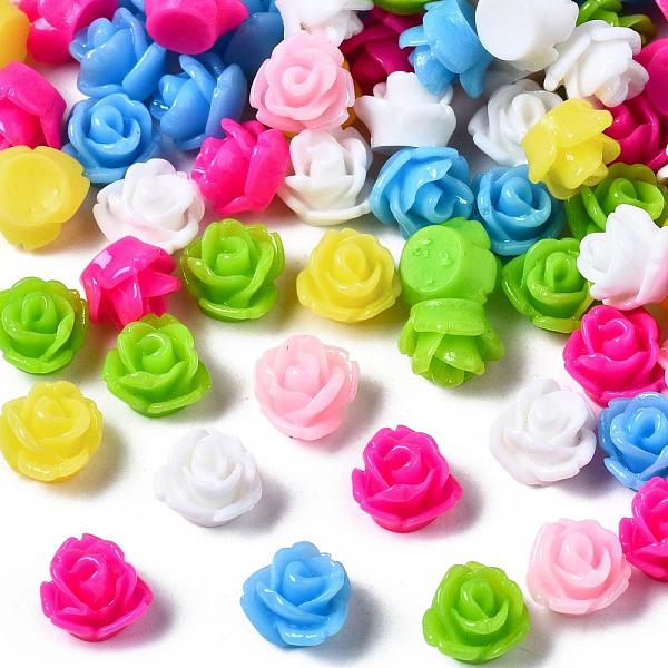 

PandaHall Resin Cabochons, Flower, Mixed Color, 7.5x6mm Resin Flower Multicolor
