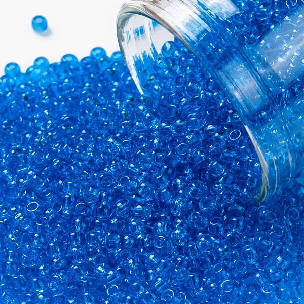 

PandaHall TOHO Round Seed Beads, Japanese Seed Beads, (3C) Transparent Dark Aqua, 11/0, 2.2mm, Hole: 0.8mm, about 5555pcs/50g Glass Cyan