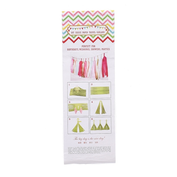 

PandaHall Paper Tassel Banner, with Cotton Cord, Dark Khaki, 335mm Paper Yellow