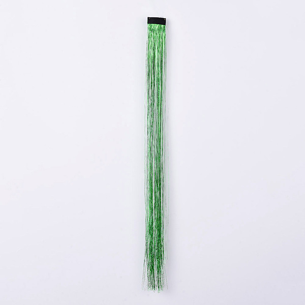 PandaHall Fashion Women's Hair Accessories, with PET & Braid Nylon Metallic Cord Hair Wigs, Green, 500x35mm Nylon Green