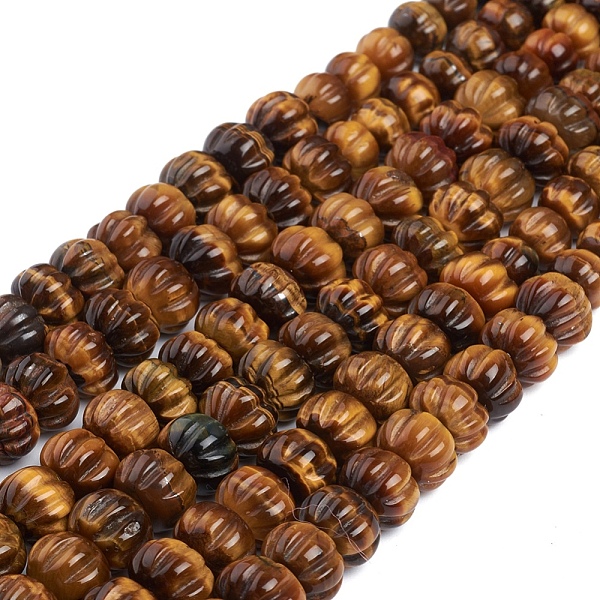 

PandaHall Natural Tiger Eye Graduated Beads Strands, Pumpkin, 7.5~13.5x5.5~10mm, Hole: 0.8~1.2mm, about 62pcs/strand, 17.72 inch(62cm) Tiger...