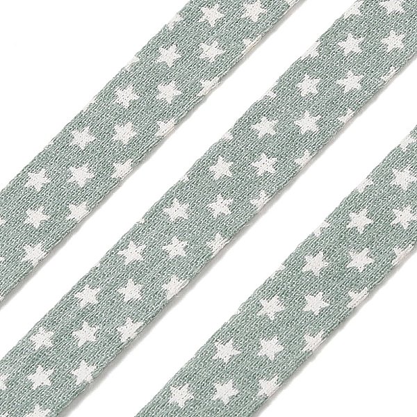 

PandaHall 5M Cotton Linen Strar Printed Ribon, Garment Accessories, Dark Sea Green, 3/8 inch(10mm), about 5.47 Yards(5m)/Roll Cotton Star