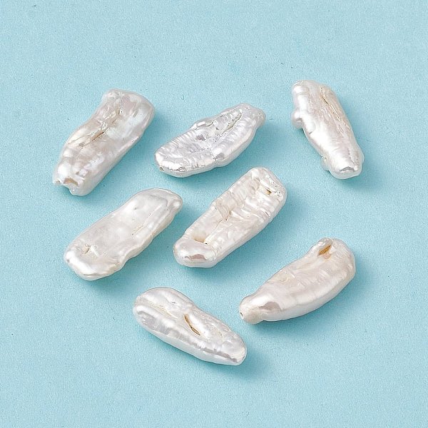 

PandaHall Baroque Natural Keshi Pearl Beads, Rectangle, Seashell Color, 21.5~23.5x9~9.5x5~5.5mm, Hole: 0.6mm Keshi Pearl Rectangle