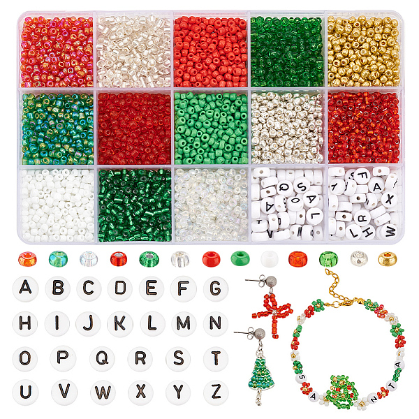 

PandaHall DIY Beads Jewelry Making Finding Kit, Including 169g Round Seed & Acrylic Letter Beads, Mixed Color, 3~7x3~4 Acrylic Multicolor