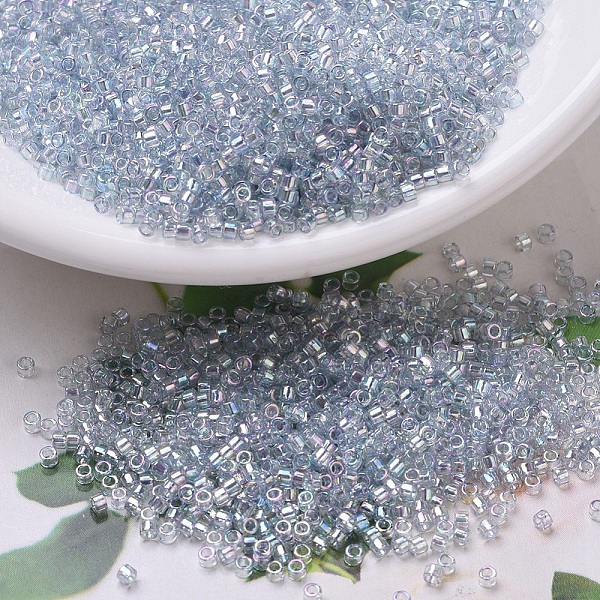 

PandaHall MIYUKI Delica Beads, Cylinder, Japanese Seed Beads, 11/0, (DB0110) Transparent Light Marine Blue Gold Luster, 1.3x1.6mm, Hole...