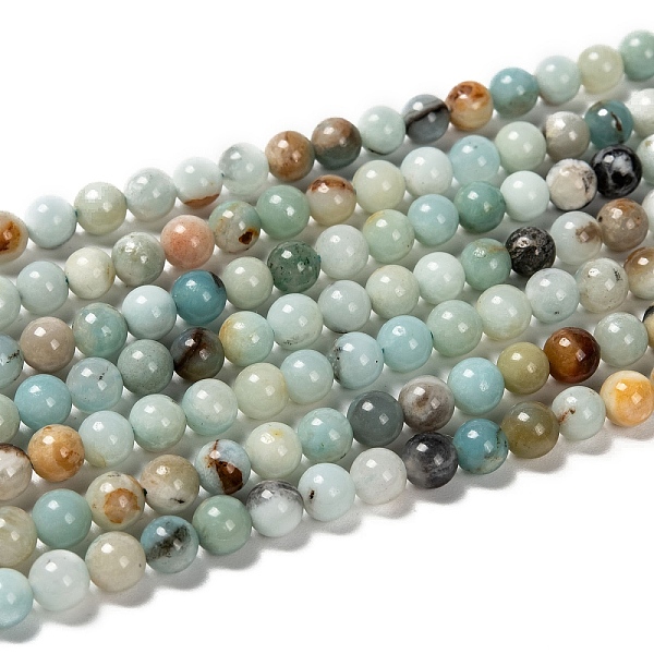 

PandaHall Natural Flower Amazonite Beads, Round, 6mm Flower Amazonite Round